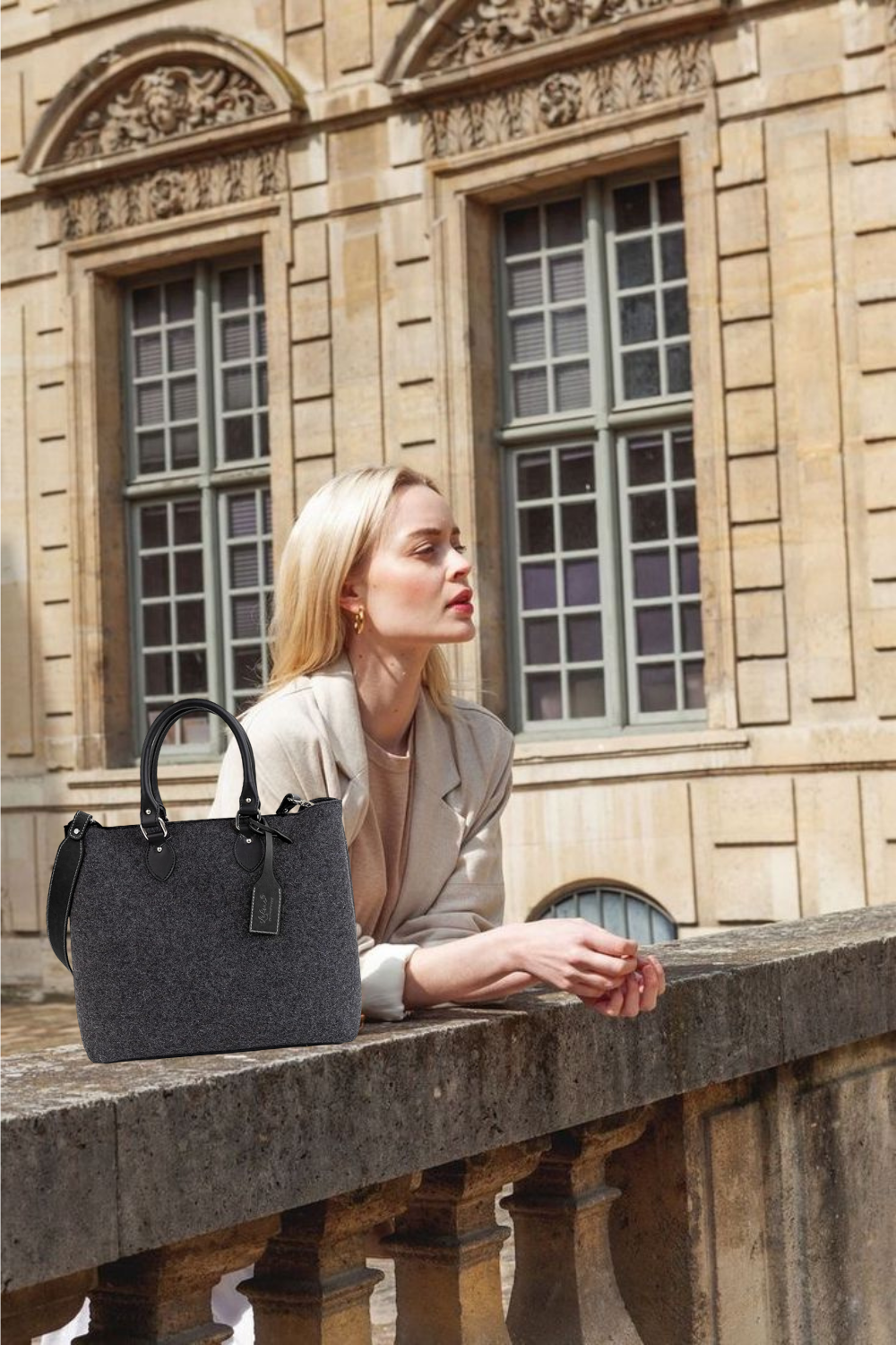 EMMA Anthrazitgraue Handtasche