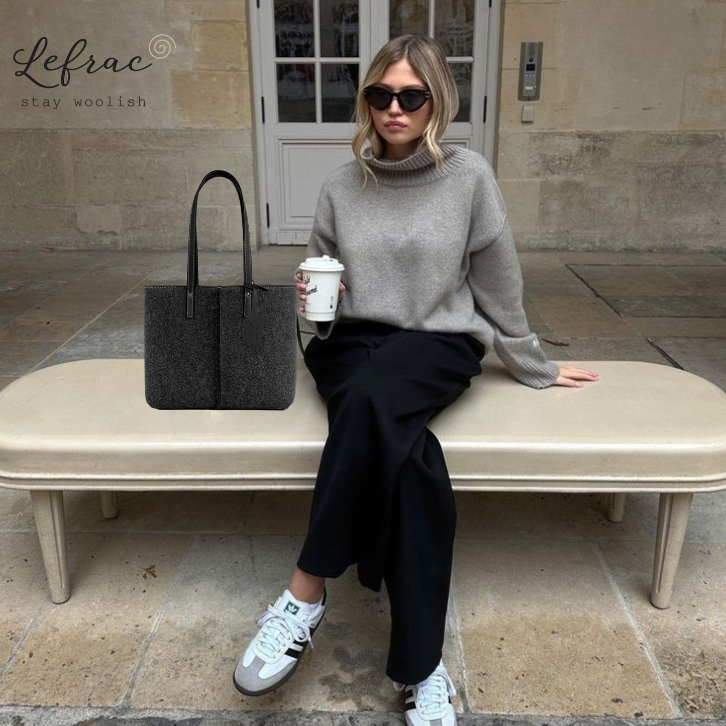 Borsa tote media grigio antracite