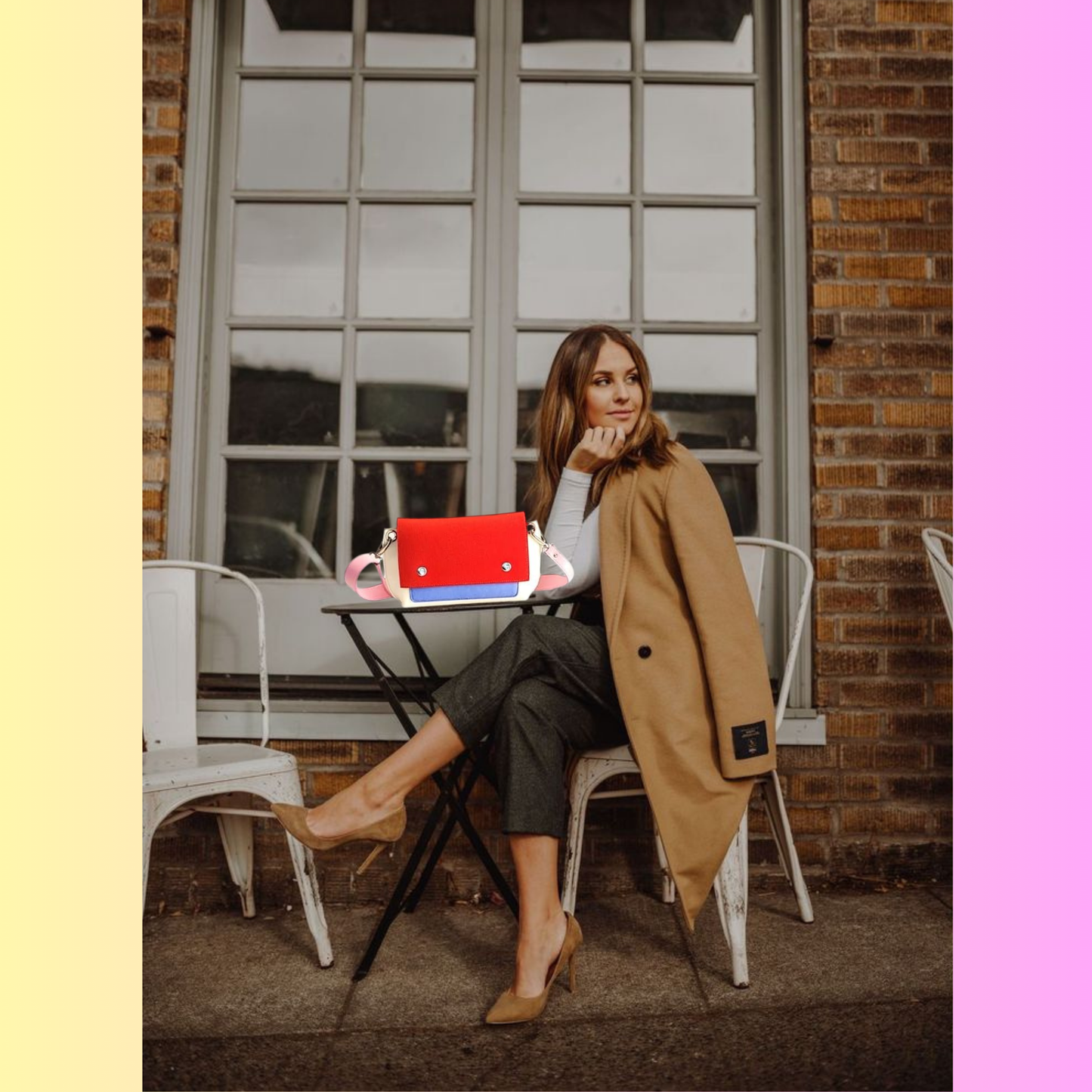 GREGOR Red Multi Color Belt Bag