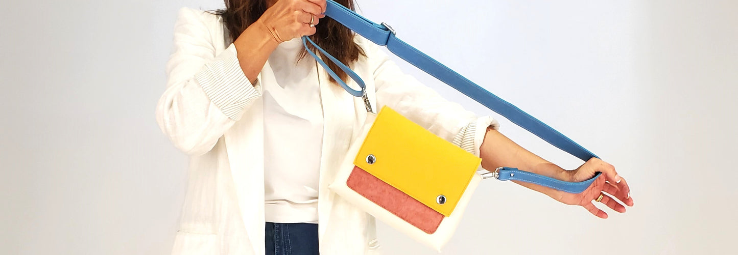 JOY Yellow Multi Color Crossbody Bag