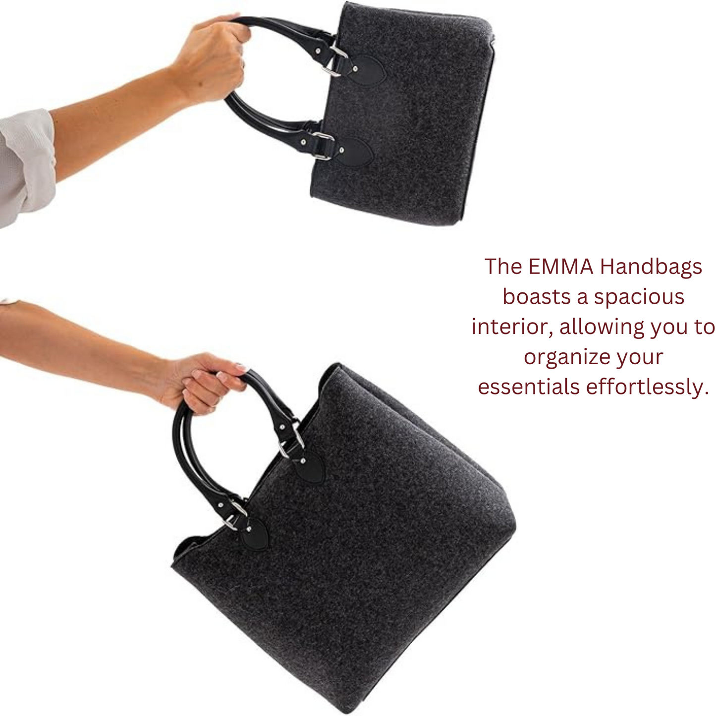 EMMA Anthrazitgraue Mini-Handtasche