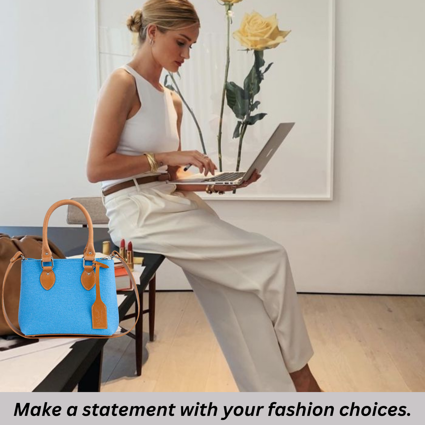 EMMA Hellblaue Mini-Handtasche 
