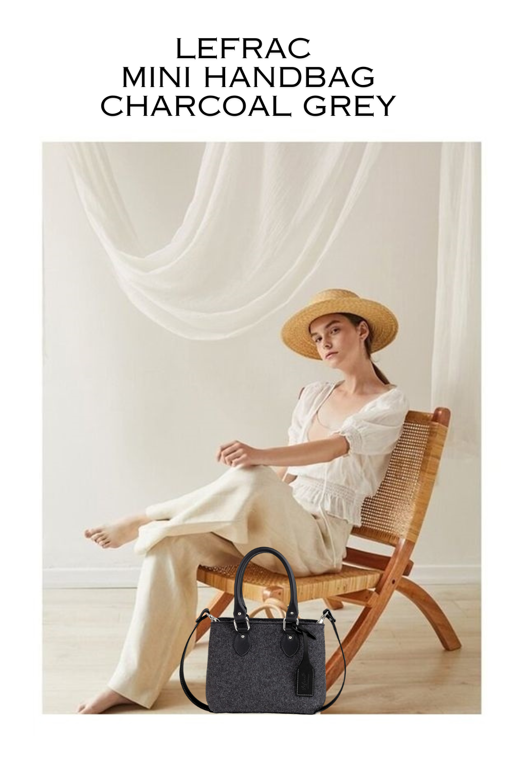 EMMA Anthrazitgraue Mini-Handtasche