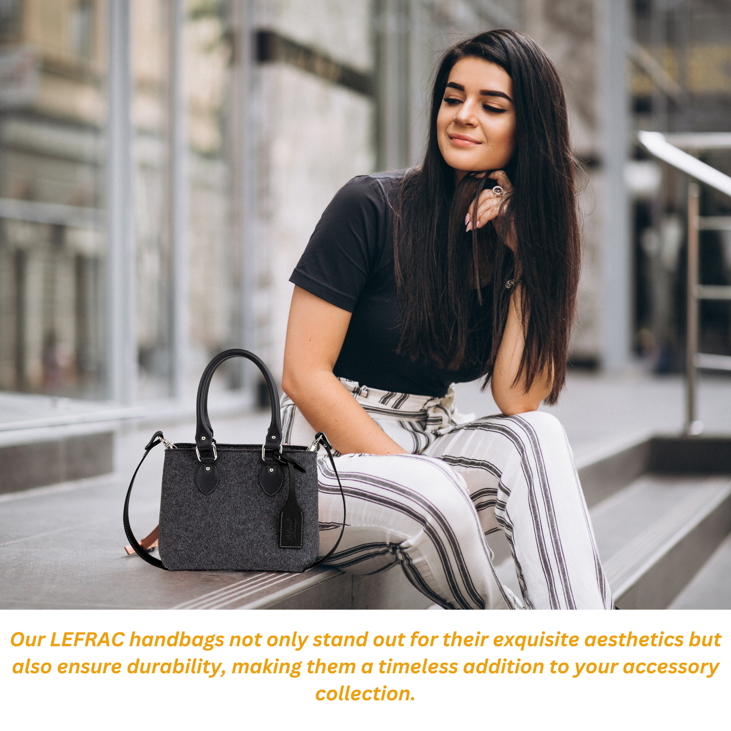 EMMA Anthrazitgraue Mini-Handtasche